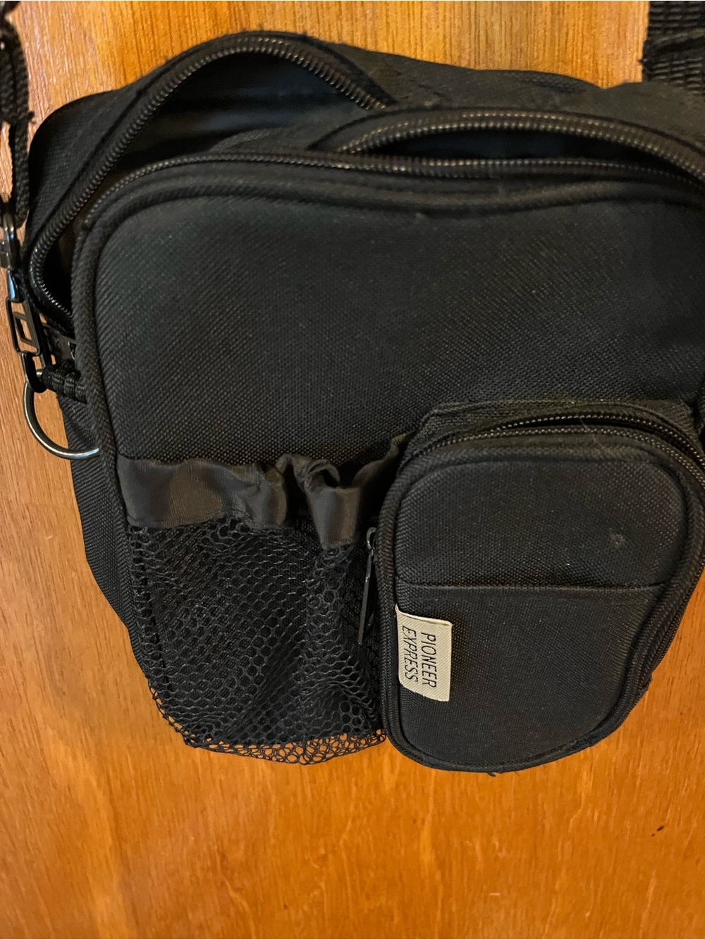 Black crossbody travel bag